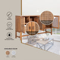 Load image into Gallery viewer, Jasmine Sideboard Buffet Table 160cm 4 Door Mindi Wood Rattan - Brown
