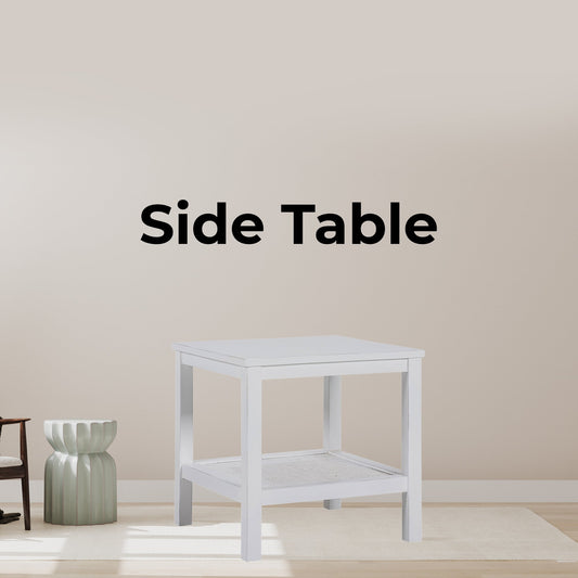 Lilly Coffee Side Table Laptop Desk Bedside Sofa End Tables Mindi Wood - White