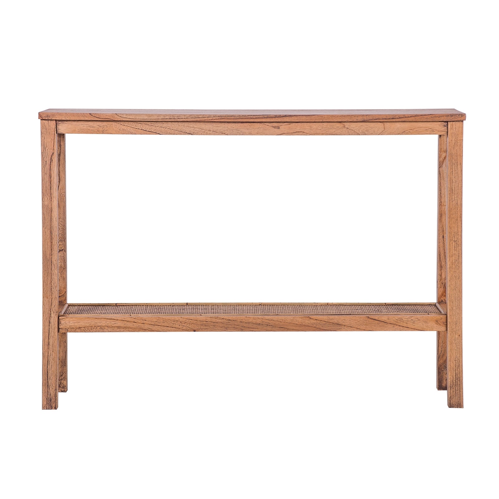 Lilly Console Hallway Entry Table 110cm Mindi Timber Wood Rattan  - Brown