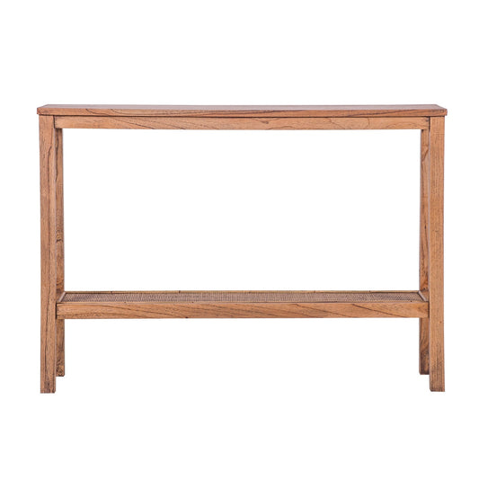 Lilly Console Hallway Entry Table 110cm Mindi Timber Wood Rattan  - Brown