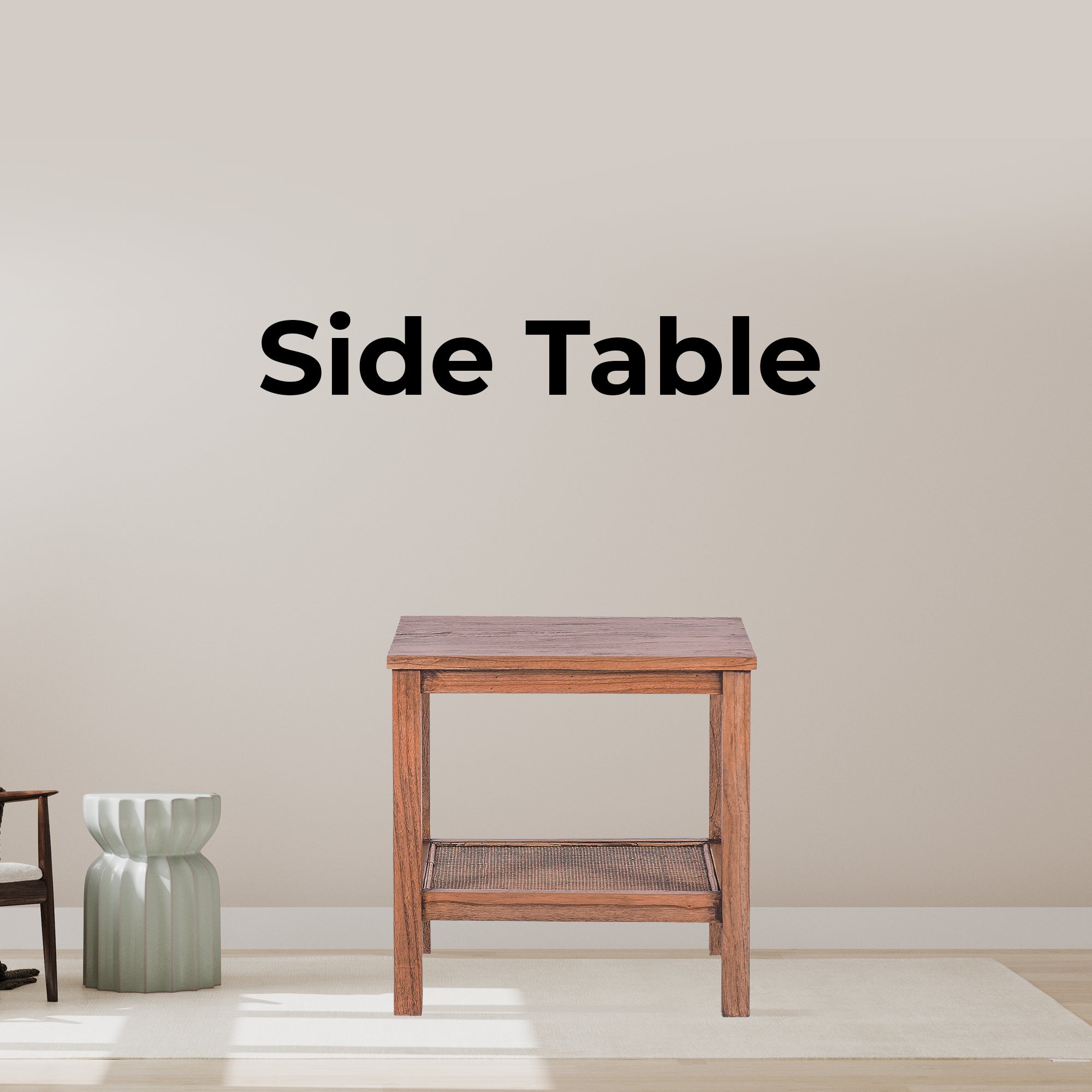 Lilly Coffee Side Table Laptop Desk Bedside Sofa End Tables Mindi Wood - Brown