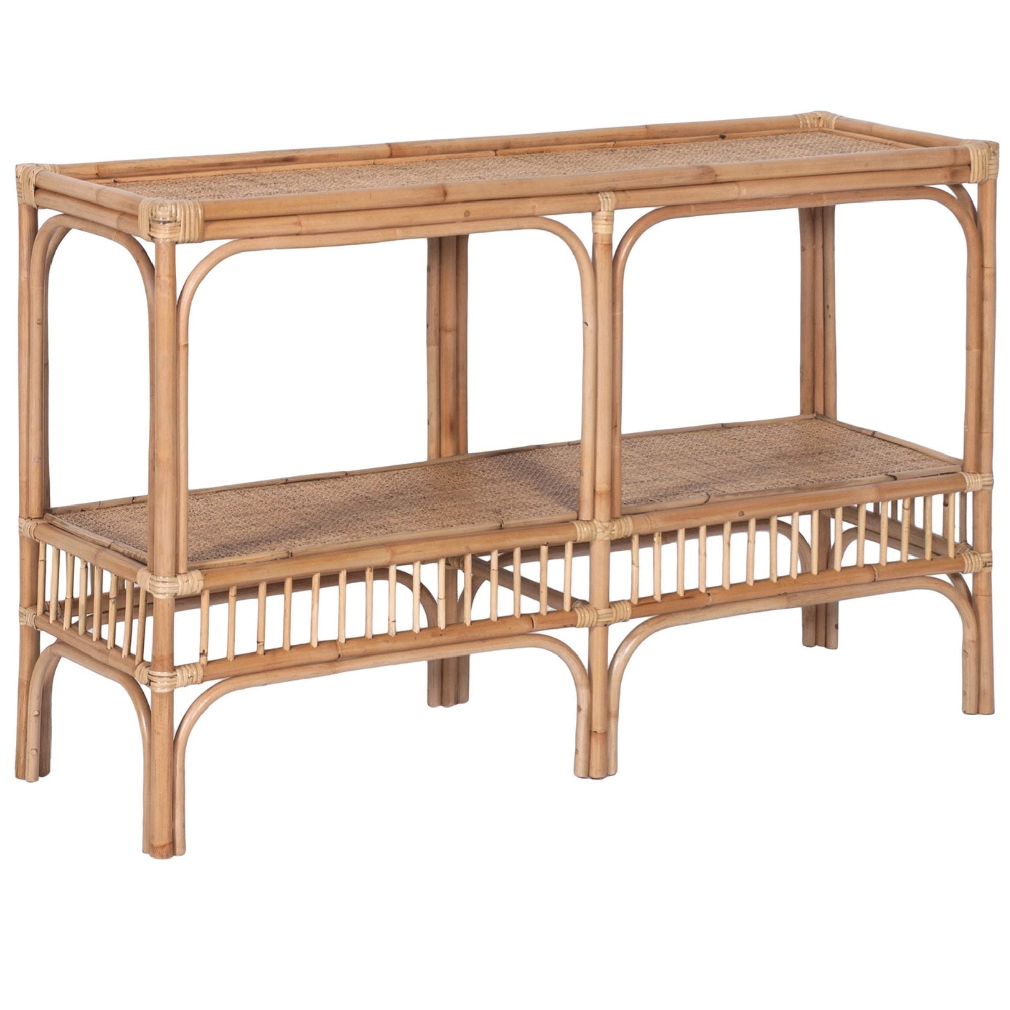Aldan 120cm Rattan Cane Console Entry Entrance Hallway Table -
