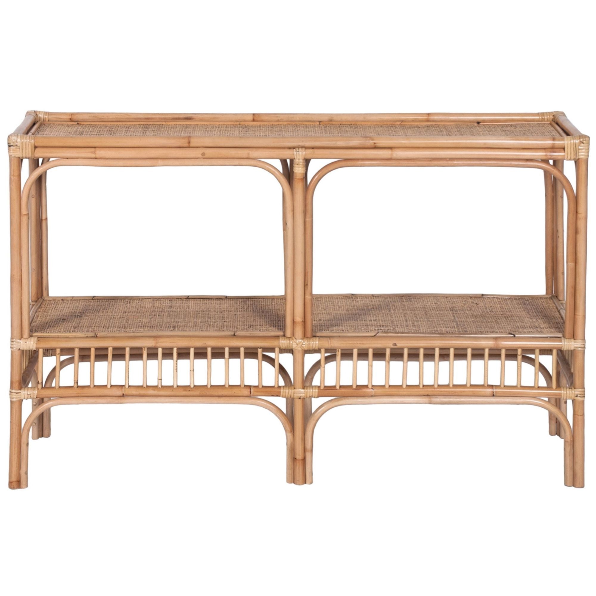 Aldan 120cm Rattan Cane Console Entry Entrance Hallway Table -
