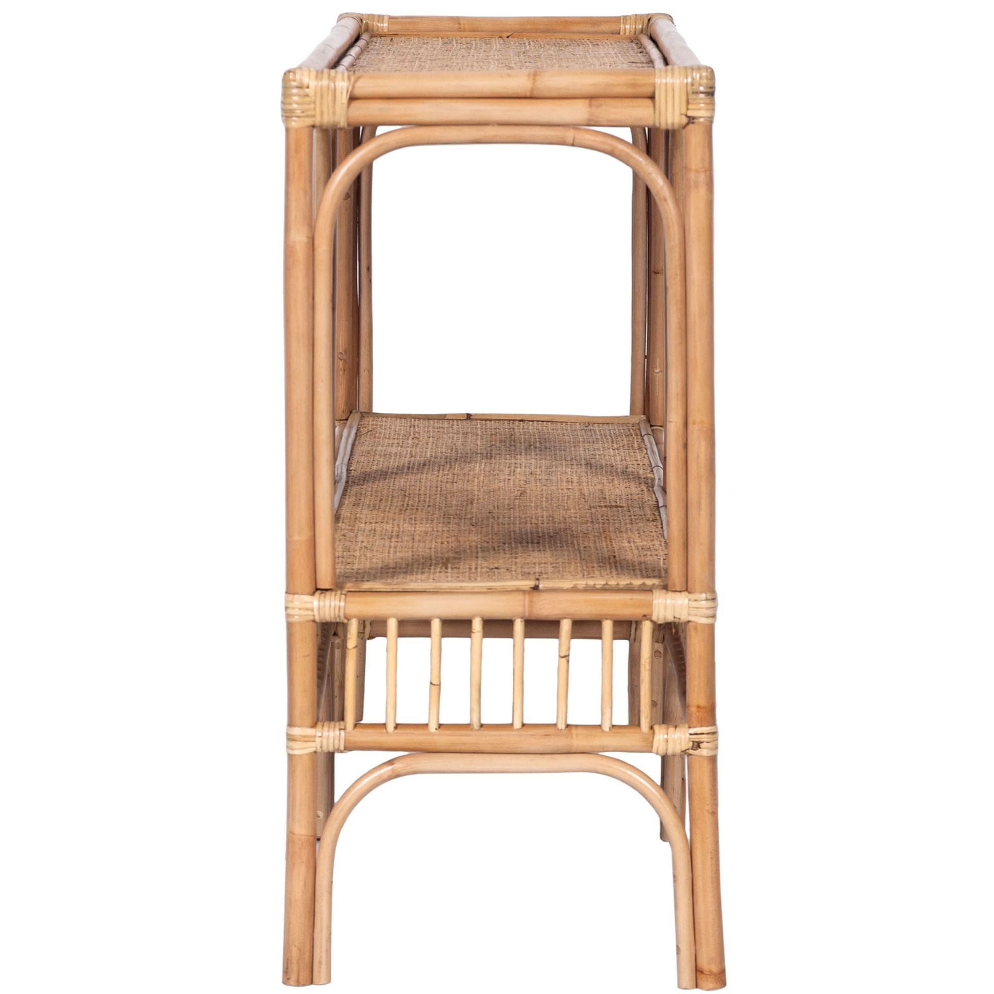 Aldan 120cm Rattan Cane Console Entry Entrance Hallway Table -
