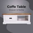 Load image into Gallery viewer, Orville Coffee Table 120cm 1 Drawer Solid Acacia Timber Wood - Multi Color
