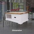 Load image into Gallery viewer, Evy Coffee Table 120cm 1 Drawer Solid Acacia Timber Wood - Multi Color
