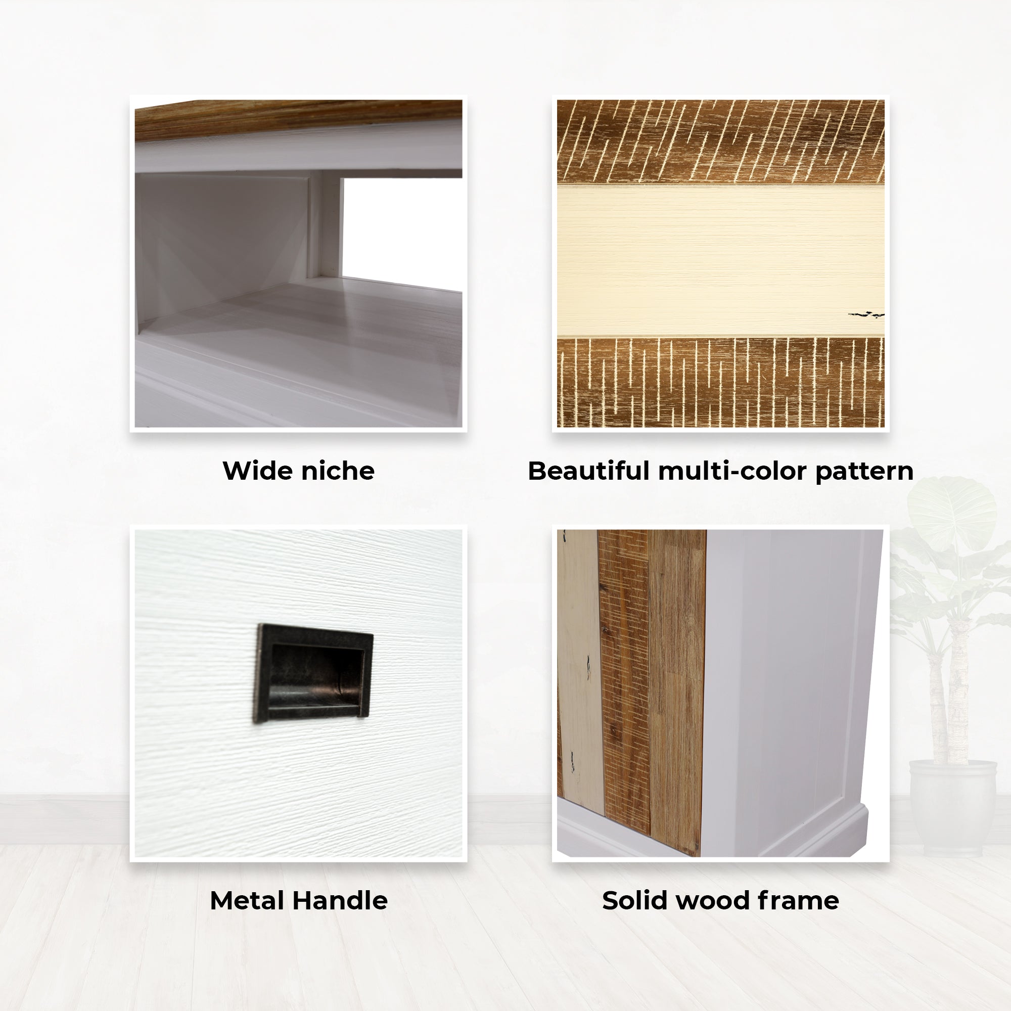 Evy Coffee Table 120cm 1 Drawer Solid Acacia Timber Wood - Multi Color