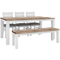 Load image into Gallery viewer, Orville 5pc Dining Set 1.8m Table 3 Chair 1.5m Bench Solid Timber - Multi Color
