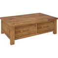 Load image into Gallery viewer, Birdsville Coffee Table 120cm 2 Drawer Solid Mt Ash Timber Wood - Brown
