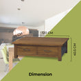 Load image into Gallery viewer, Birdsville Coffee Table 120cm 2 Drawer Solid Mt Ash Timber Wood - Brown
