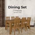 Load image into Gallery viewer, Birdsville 7pc Dining Set 190cm Table 6 Chair Solid Mt Ash Wood Timber - Brown
