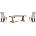Load image into Gallery viewer, Gloriosa 7pc Dining Set 180cm Table 6 Beige Chair Solid Mango Wood - Honey Wash
