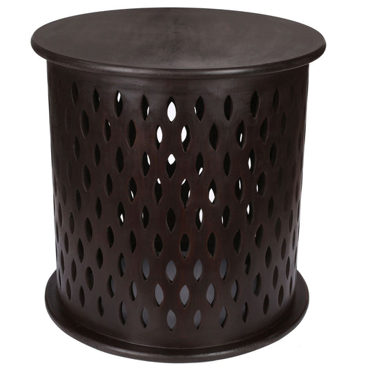 Atila  Wooden Round 50cm Side Table Sofa End Tables - Brown