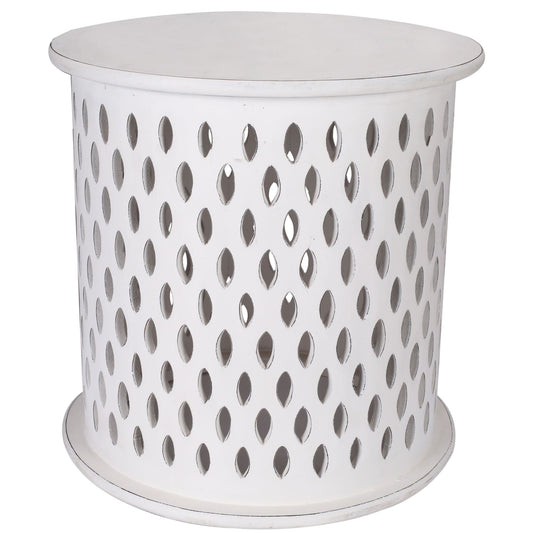 Atila  Wooden Round 50cm Side Table Sofa End Tables - White