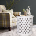 Load image into Gallery viewer, Pansy  Wooden Round 50cm Side Table Sofa End Tables - White
