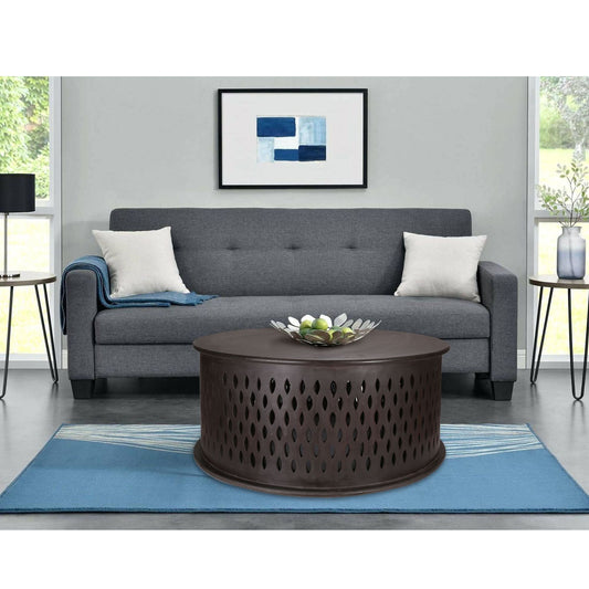 Atila  Wooden Round 80cm Coffee Table - Brown