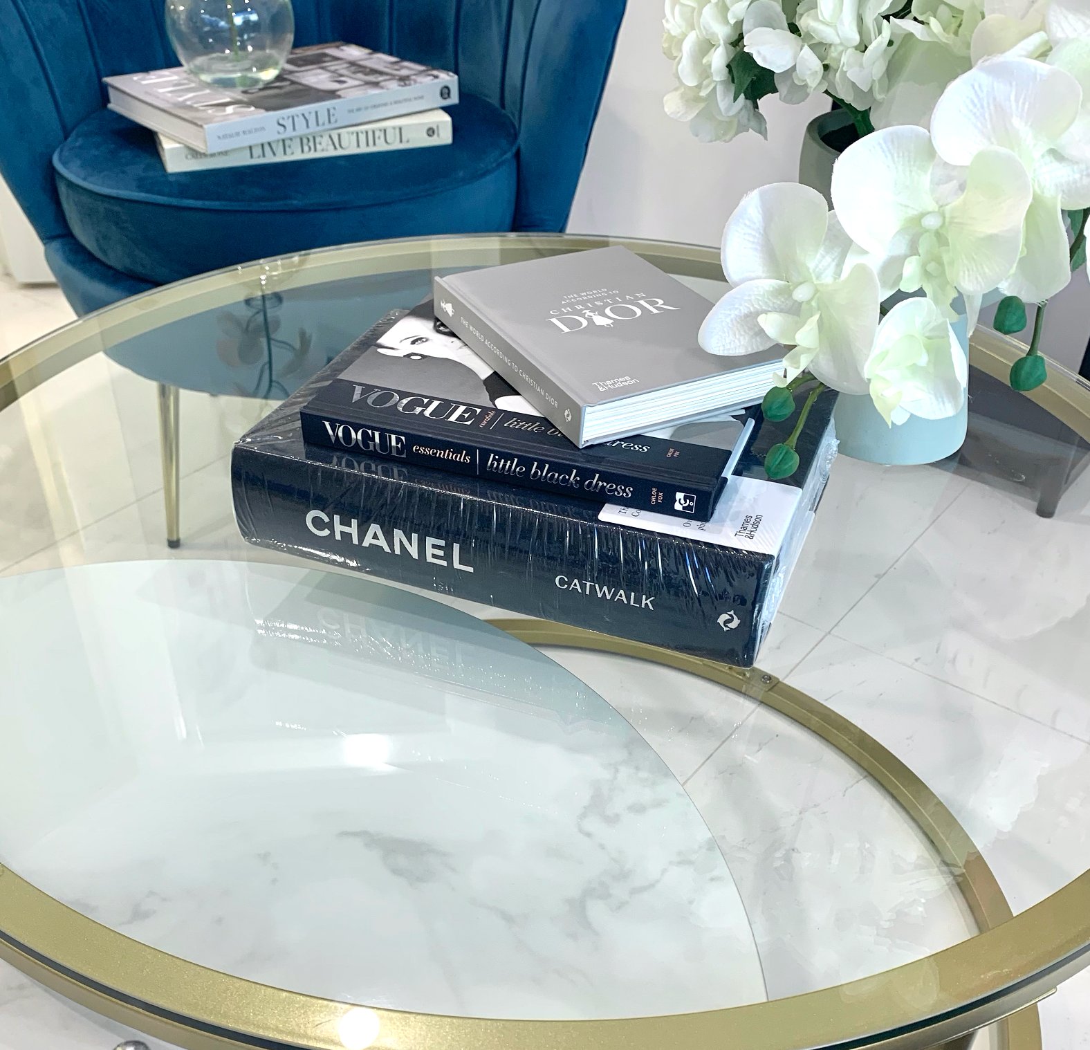 Interior Ave - Elle Vogue - Marble & Gold Nested Coffee Table