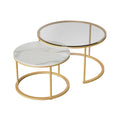 Load image into Gallery viewer, Interior Ave - Elle Luxe - Marble & Gold Nested Coffee Table
