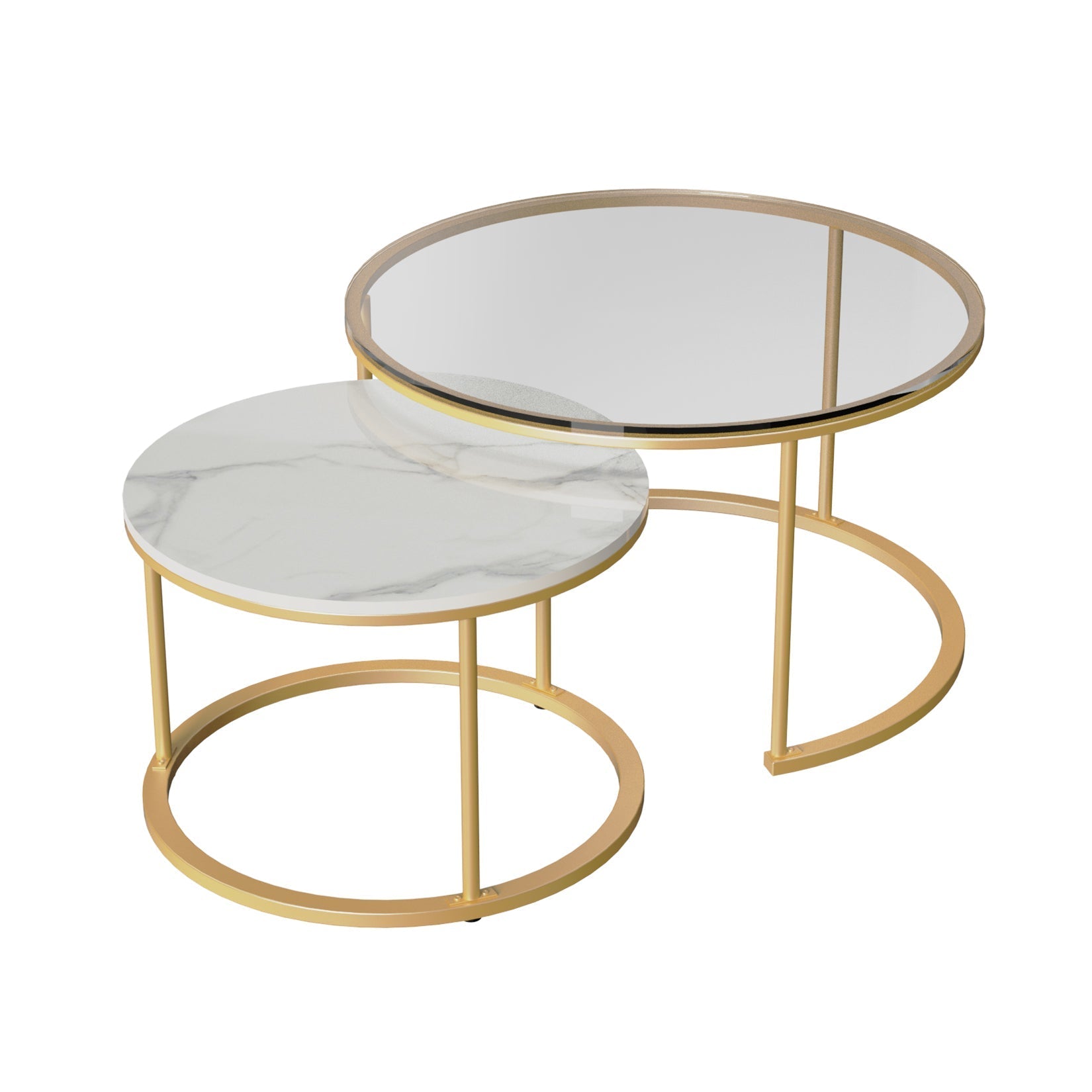 Interior Ave - Elle Vogue - Marble & Gold Nested Coffee Table