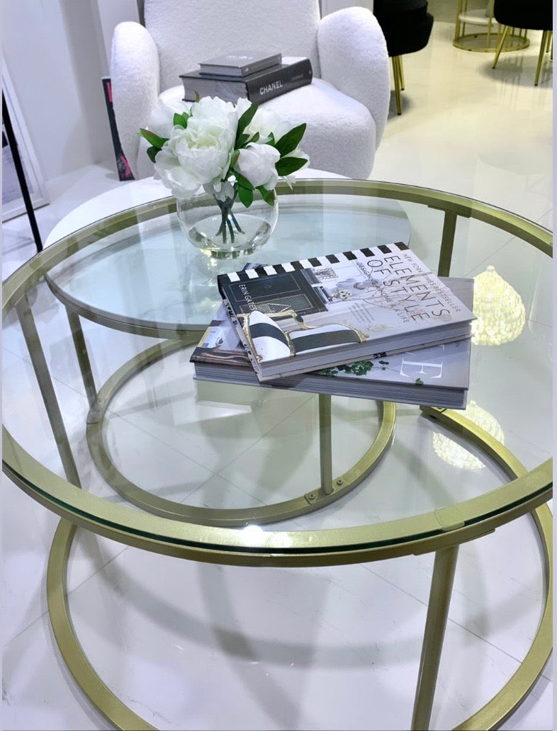 Interior Ave - Elle Vogue - Marble & Gold Nested Coffee Table