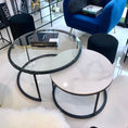 Load image into Gallery viewer, Interior Ave - Elle Luxe - Marble & Black Nested Coffee Table Set
