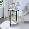 Load image into Gallery viewer, Interior Ave - Cosmopolitan Two Tier Mix Side Table - Marble & Glass

