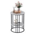 Load image into Gallery viewer, Interior Ave - Cleo Black Two Shelf Stone Side Table
