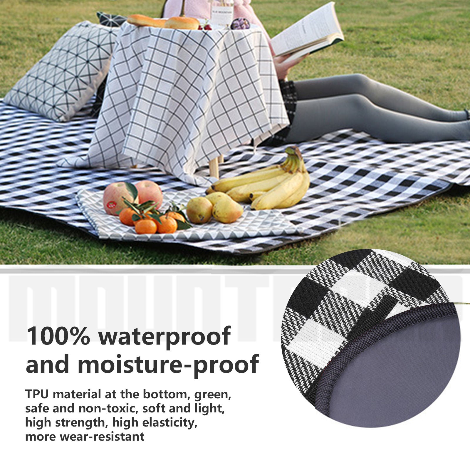 Mountgear Outdoor Camping Picnic Blanket Damp-proof Mat Thickening Waterproof Mat L