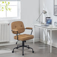 Load image into Gallery viewer, Louise Black Frame Faux Leather Home Office Chair in Brown
