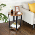 Load image into Gallery viewer, VASAGLE Round Side Table with Shelf
