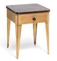 Load image into Gallery viewer, Modern Bedside Table in Brass Finish with Storage Drawer and Wood Top
