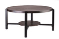 Load image into Gallery viewer, Black Round Coffee Table with Storage Shelf in Copper Finish Top
