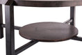 Load image into Gallery viewer, Black Round Coffee Table with Storage Shelf in Copper Finish Top
