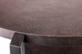 Load image into Gallery viewer, Black Round Coffee Table with Storage Shelf in Copper Finish Top
