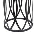 Load image into Gallery viewer, Black Round Iron Side Table with Cross Legs and Copper Finish Top

