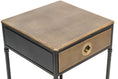 Load image into Gallery viewer, Black Bedside Table with Storage Drawer and Gold Finished Textured Top
