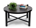 Load image into Gallery viewer, Modern Black Round Coffee Table with Copper Finish Engraved Top
