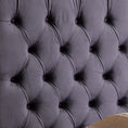 Load image into Gallery viewer, King Size Bedframe Velvet Upholstery Dark Grey Colour Tufted Headboard Deep Quilting
