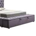 Load image into Gallery viewer, Queen Size Bedframe Velvet Upholstery Deep Grey Colour Tufted Headboard Deep Quilting
