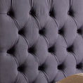 Load image into Gallery viewer, Queen Size Bedframe Velvet Upholstery Deep Grey Colour Tufted Headboard Deep Quilting
