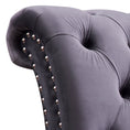 Load image into Gallery viewer, Queen Size Sleigh Bedframe Velvet Upholstery Grey Colour Tufted Headboard And Footboard Deep Quilting
