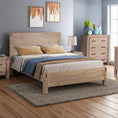 Load image into Gallery viewer, Queen size Bed Frame in Solid Acacia Veneered Medium High Headboard in Oak
