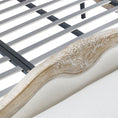 Load image into Gallery viewer, Queen Bedframe Linen Fabric Beige Oak Wood White Washed Finish Mattress Support
