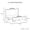 Load image into Gallery viewer, Queen Bedframe Linen Fabric Beige Oak Wood White Washed Finish Mattress Support

