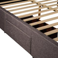 Load image into Gallery viewer, Storage Bed Frame Queen Size Upholstery Fabric in Light Grey with Base Drawers
