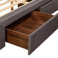 Load image into Gallery viewer, Storage Bed Frame Queen Size Upholstery Fabric in Light Grey with Base Drawers
