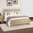 Load image into Gallery viewer, King Size Wooden Bed Frame in Solid Wood Antique Design Light Brown
