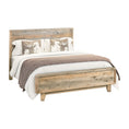 Load image into Gallery viewer, King Size Wooden Bed Frame in Solid Wood Antique Design Light Brown
