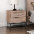 Load image into Gallery viewer, Bedside Table 2 drawers Side Table Solid Acacia Wood Veneered in Tea Colour
