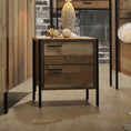 Load image into Gallery viewer, Bedside Table 2 drawers Night Stand Particle Board Construction in Oak Colour
